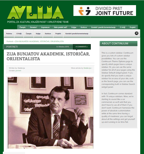 ZIJA BUNJATOV AKADEMIK, ISTORIČAR, ORIJENTALISTA 